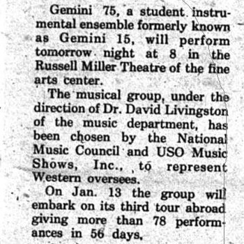Gemini 75 Group to Perform