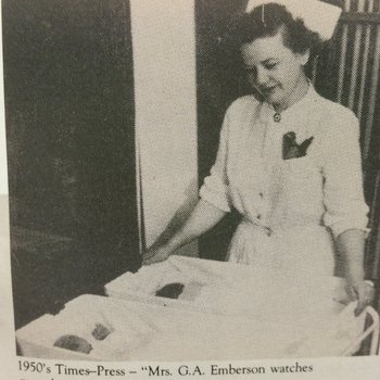 Nurse G.A. Emberson and infants