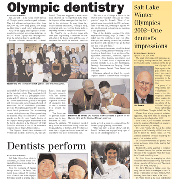 ADA News - Olympic dentistry (2002)