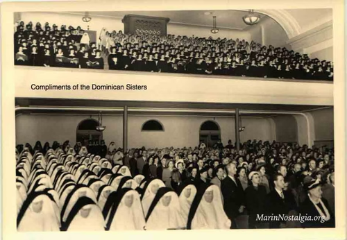 Angelico Hall Interior, 1950. Music Department Photograph Collection, Dominican University of California, San Rafael, CA.