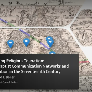 Seeking Religious Toleration: Anabaptist Communication Networks and Migration in the 17th Century - Snowden Lecture
