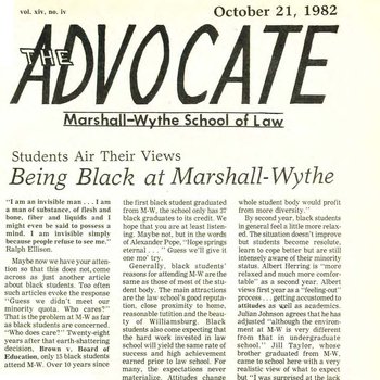 "Being Black at Marshall-Wythe"