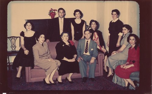 Rossie family portrait taken in their living quarters above their store in Shaw, Mississippi