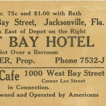 Business Card: West Bay Hotel