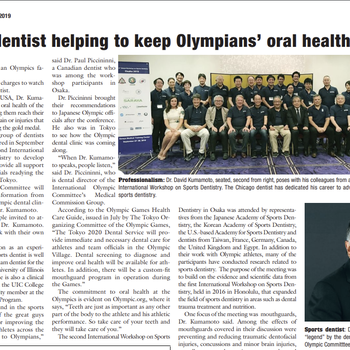 ADA News - Chicago dentist helping to keep Olympians’ oral health in focus (2019)