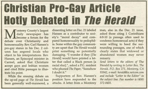 Christian Pro Gay Article The Paper V2N4 Jan-Feb 1996