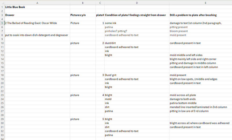 Screenshot of an excel sheet
