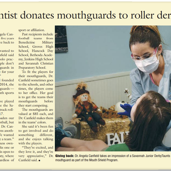 ADA News - Georgia dentist donates mouthguards to roller derby league (2019)