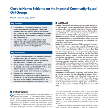 Close to home: Evidence on the impact of community-based girl groups