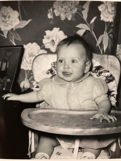 Dawn Benson, March 1956 at 8 months old