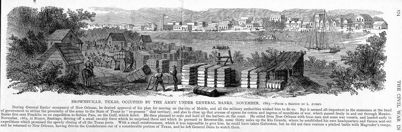 Engraving depicting Brownsville&#x27;s occupation during the Civil War (1863)