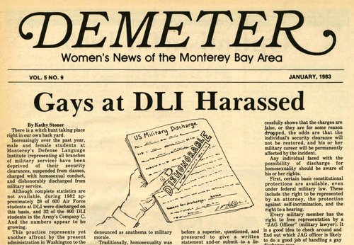 Gays at DLI Demeter Vol 5 Number 9 January 1983