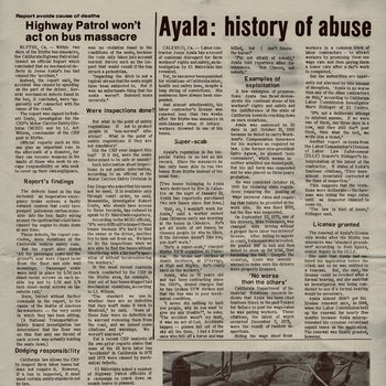 Highway Patrol Won't Act on Bus Massacre & Ayala History of Abuse: La Patrulla de Carreteras no Actuará Sobre la Masacre de Autobús y Historia de Abuso