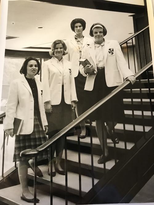 Students on Staircase, 1970. Photograph Collection, Dominican University of California Archives, San Rafael, CA.