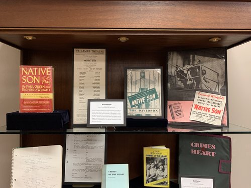 display case containing materials related to Native Son by Richard Wright