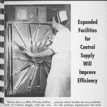 Expanded facilities for central supply, 1960