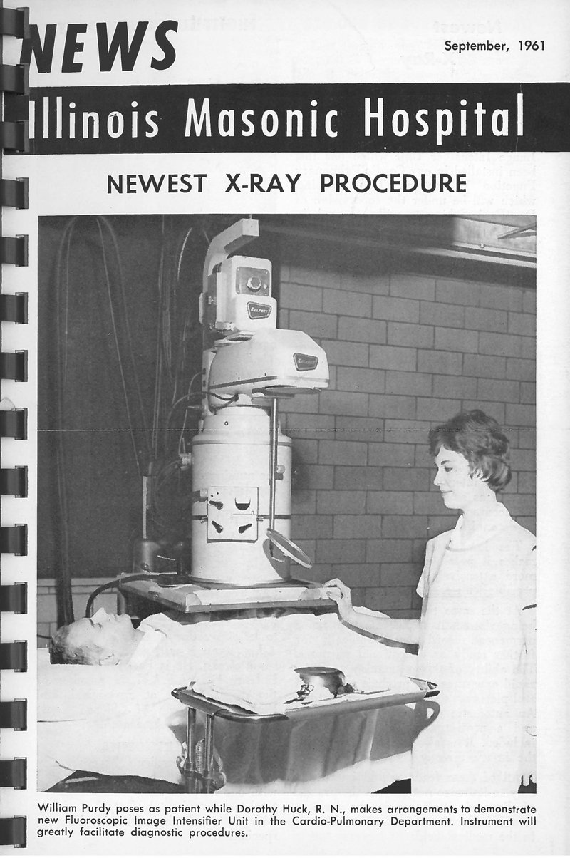 Title page of newsletter with image of new x-ray technology