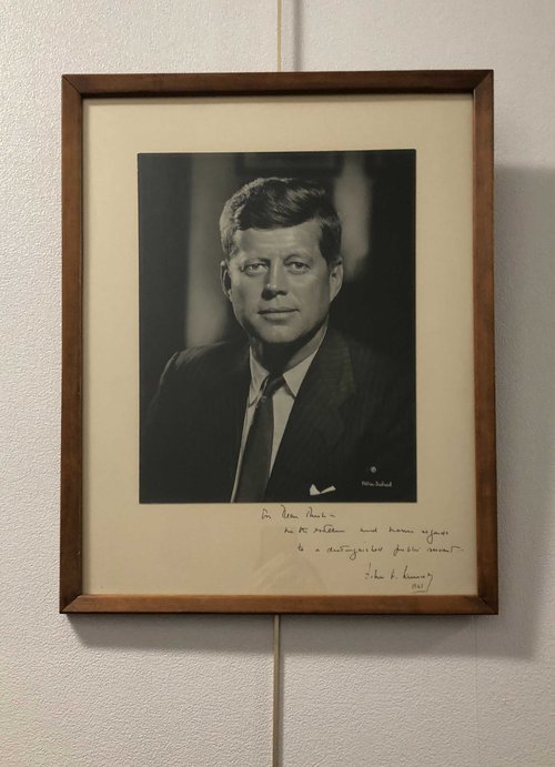 John F. Kennedy framed photograph, signed to Dean Rusk