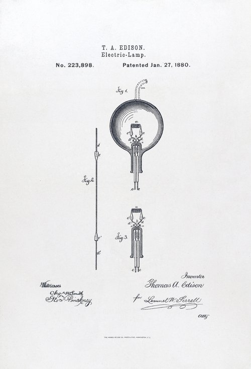 Thomas Edison&#x27;s electric lamp, 1880