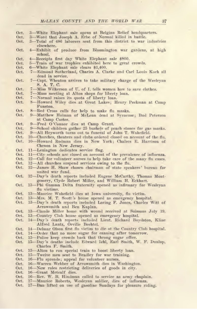 McLean County, Illinois, in the World War, 1917-1918 ..