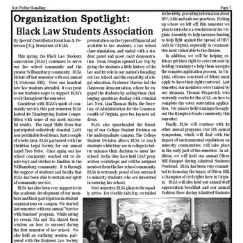 "Organization Spotlight: Black Law Students Association"