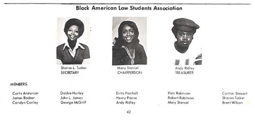 Black American Law Students, 1972 Directory Listing