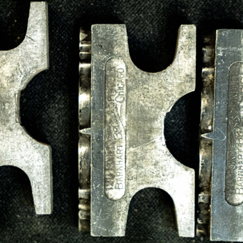 Little Blue Book Print Cut Pin/Maker's Mark samples