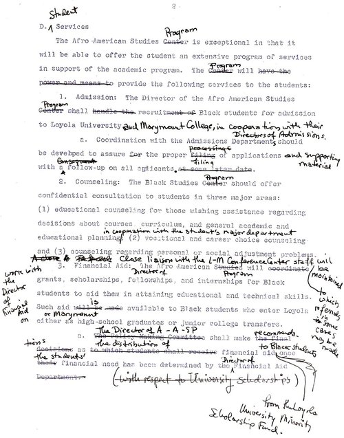Proposal for An AfroAmerican Studies Center_Feedback