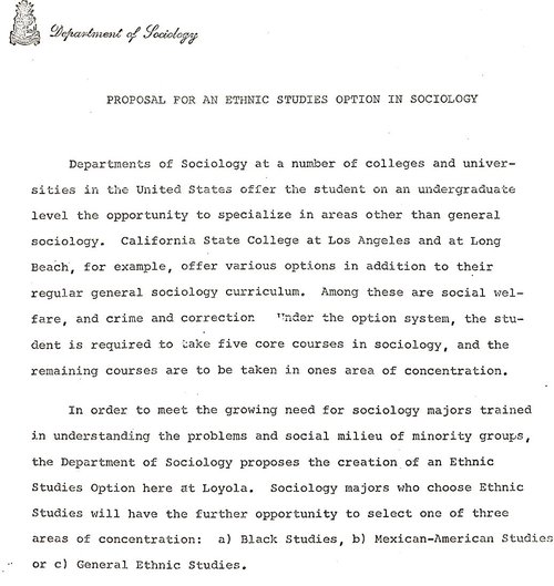 Proposal for an Ethnic Studies Option in Sociology_1969-1970_1