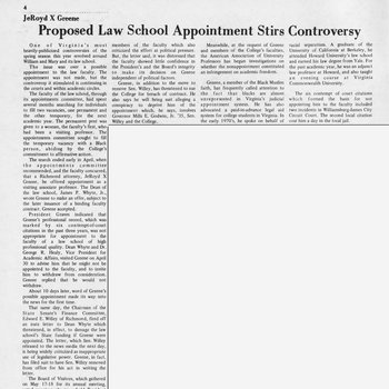 "Proposed Law School Appointment Stirs Controversy"