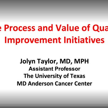 The Process and Value of Quality Improvement Initiatives