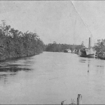 Steamboat docked on Waccamaw River