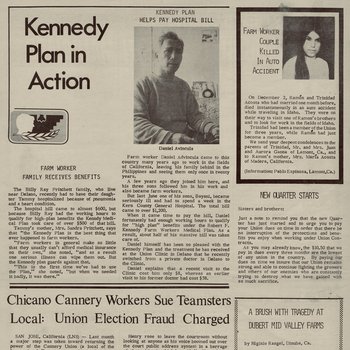 Robert F. Kennedy's Plan in Action, Chicano Cannery Workers sue Teamsters, & Couple Killed: El Plan de Robert F. Kennedy en Acción,Trabajadores Chicanos de la Fábrica de Conservas Demandan a los Teamsters y Pareja Asesinada