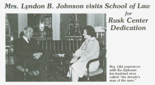 Dean Rusk and Mrs. Lyndon B. Johnson, 1977 photograph