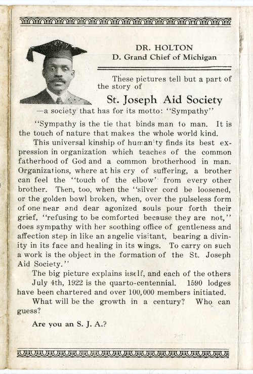 "Sympathy", St. Joseph Aid Society Motto
