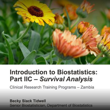 Introduction to Biostatistics: Part IIC - Survival Analysis