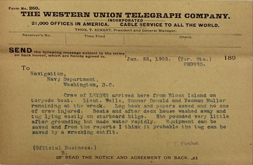 Telegram leyden wreck 1903 Jan 22.jpg
