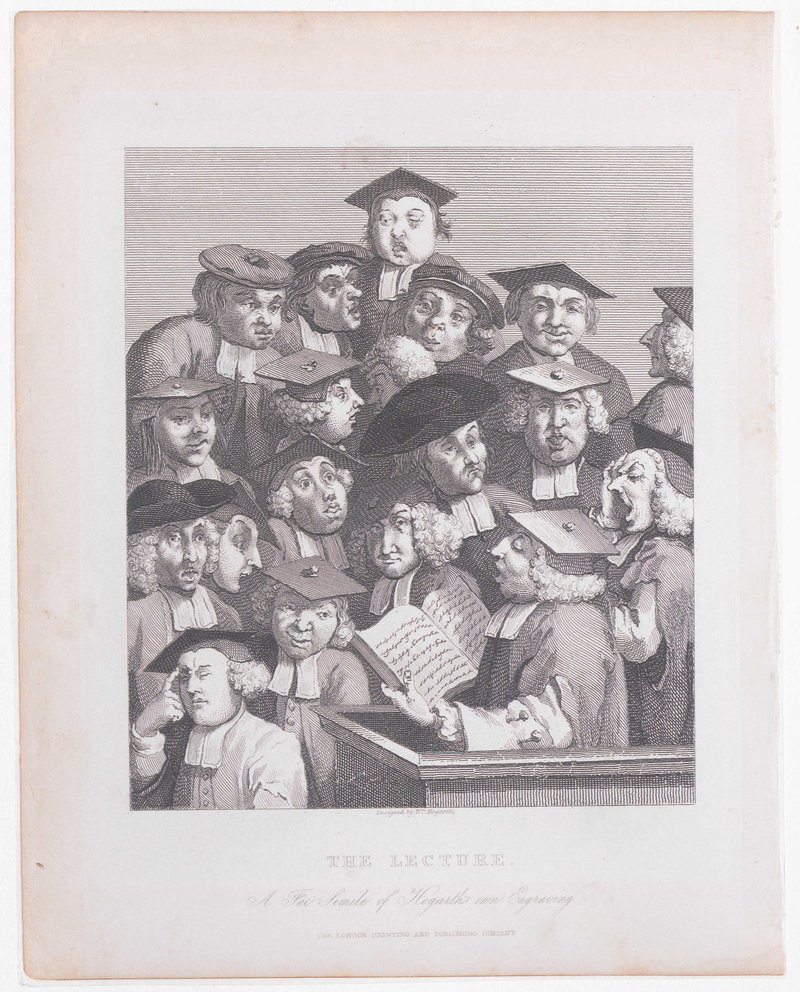 Scholars at a Lecture, 1736 William Hogarth, etching and engraving Facsimile print by the London Printing and Publishing Company