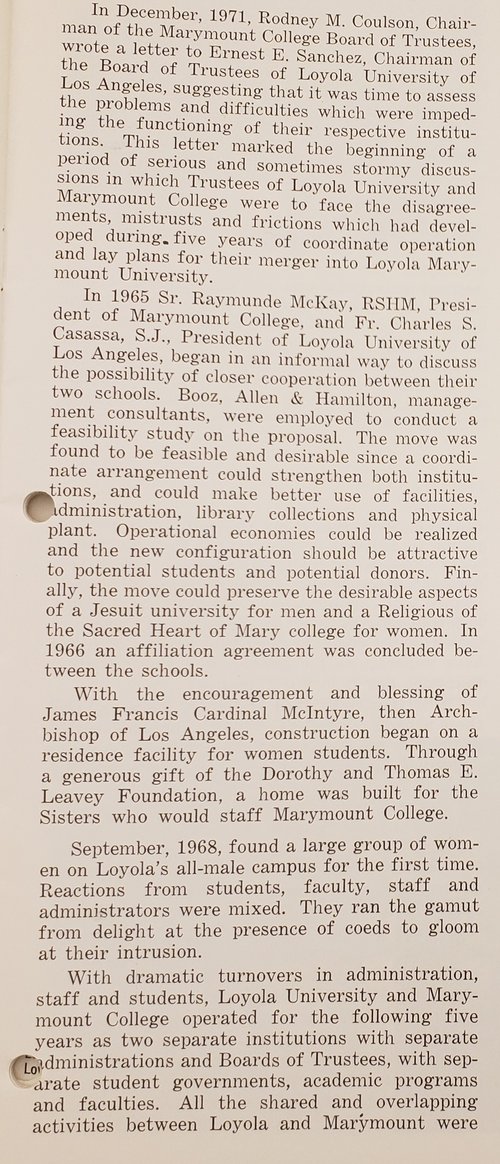 The Merger 1972-1973 School Update