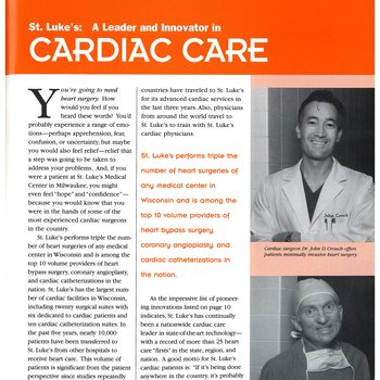 St. Luke’s: A Leader and Innovator in Cardiac Care, 1997