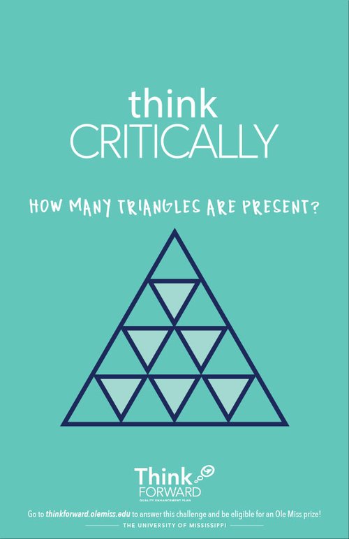 Think critically. how many triangles are present?