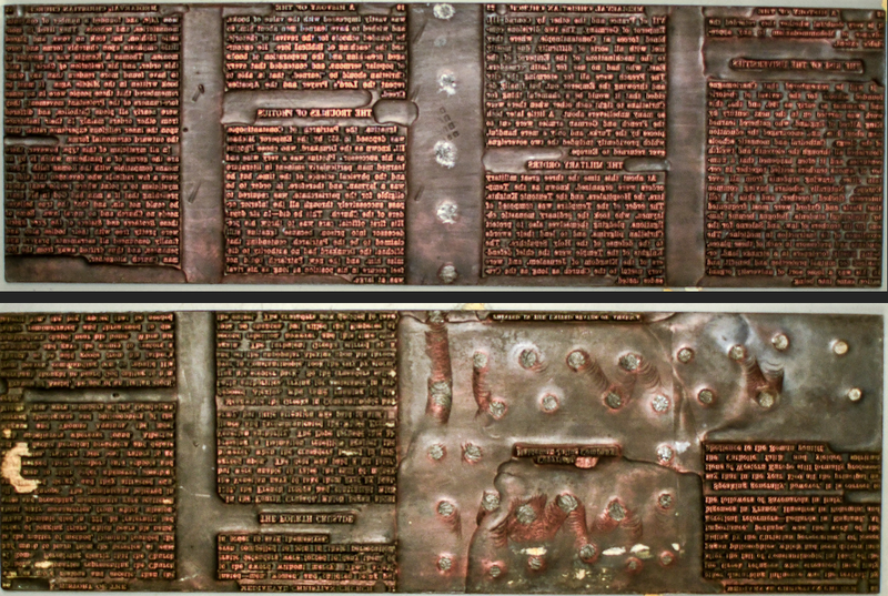 Two copper printing plates