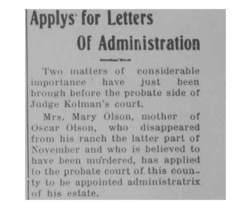 Applys for letters of Administration