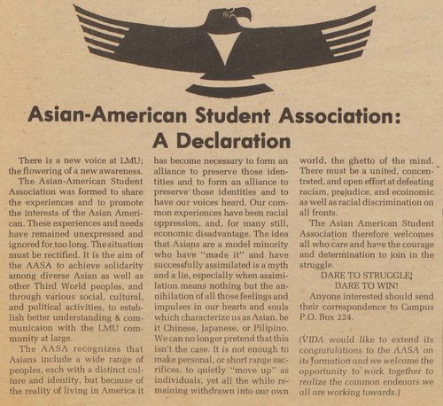 Asian-American Student Association: A Declaration
