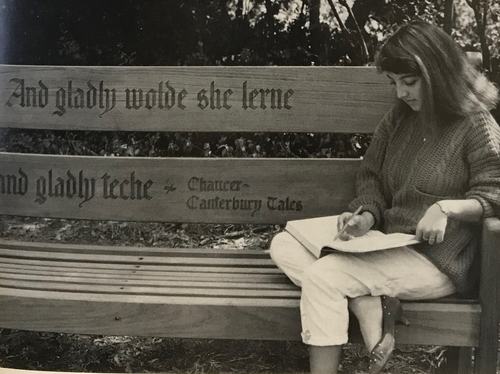 “Student on Bench” Dominican College Annual Report. 1st ed. San Rafael: Dominican College of San Rafael, 1987.