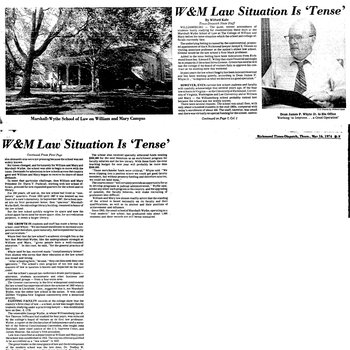 "W&M Law Situation Is 'Tense'"