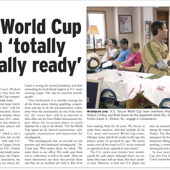 ADA News - U.S. World Cup team ‘totally dentally ready’ (2010)