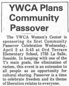 YWCA Plans Passover Demeter V2N12 March 1980