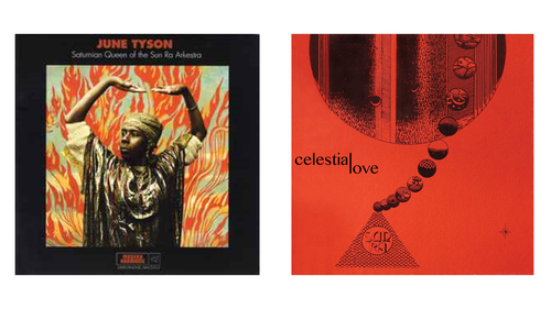 cover images for Saturnian Queen of the Sun Ra Arkestra, and Celestial Love