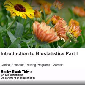 Introduction to Biostatistics Part I